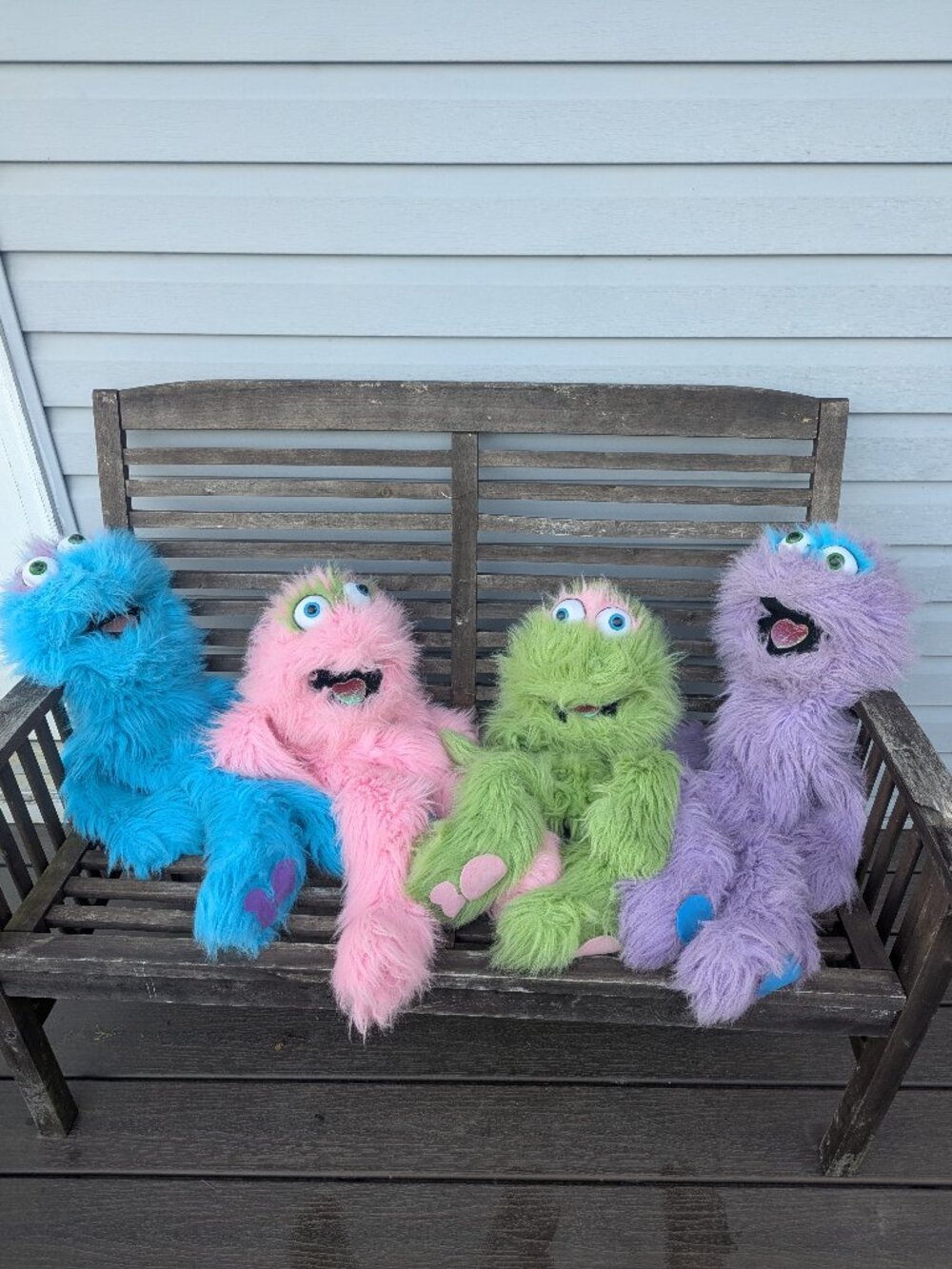 VTG Puppets 4 Large Colorful Silly Monster Bible Study Preschool Puppet Show Fun